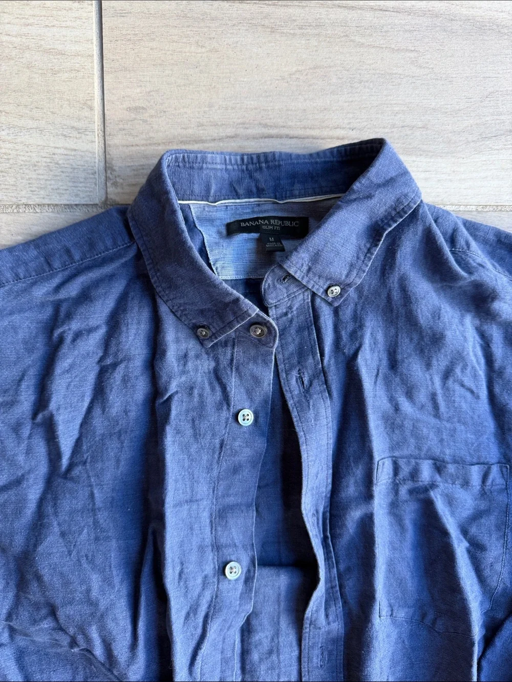 Banana Republic Men's Button-Down Shirt - Dark Blue